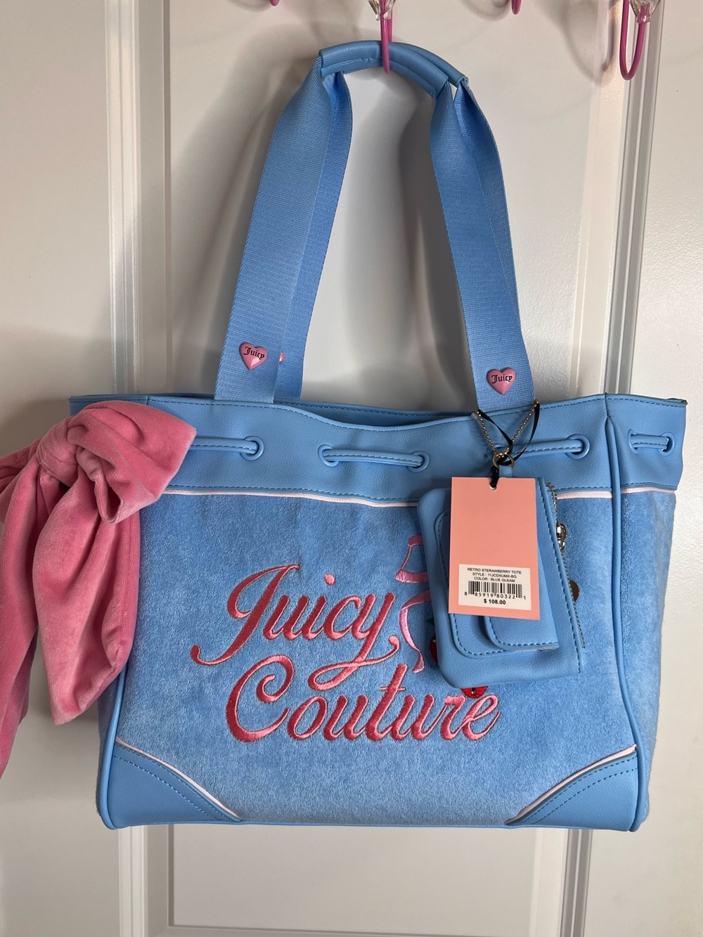 Juicy Couture Retro Strawberry Tote Blue Gleam